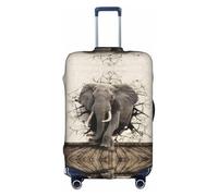 Zcmkjlg Funda elástica para maleta con estampado de Elefant de pared rota, para viajes de negocios, polvo con agujeros para asa, funda grande para maleta, White, L