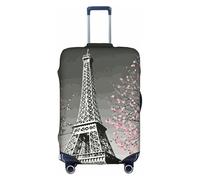 Zcmkjlg Funda elástica para maleta con estampado de la Torre Eiffel de París para viajes de negocios, polvo con agujeros para asa, funda grande para maleta, White, L