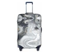 Zcmkjlg Funda elástica para maleta con estampado de mármol de lujo para viajes de negocios, polvo con agujeros para asa, funda grande para maleta, White, M
