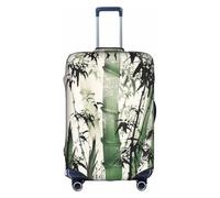Zcmkjlg Funda elástica para maleta con estampado de pintura china de bambú para viajes de negocios, polvo con agujeros de asa, funda grande para maleta, White, S