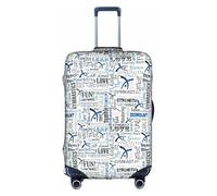 Zcmkjlg Gymnastics - Funda elástica para maleta con estampado azul para viajes, viajes de negocios, polvo con agujeros para asa, funda grande para maleta, White, M