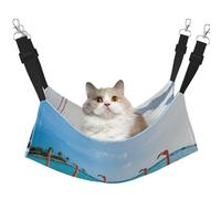 Zcmkjlg Hamaca para mascotas, diseño de flamenco rosa en la playa, para gatos, hurones, cama suave, adecuada para mascotas, cobayas, hámster, gatito