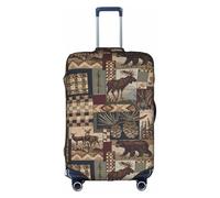 Zcmkjlg Lodge Bear - Funda elástica para maleta con estampado de ciervos para viajes, viajes de negocios, polvo con agujeros para asa, funda grande para maleta, White, S