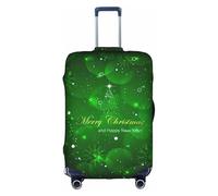 Zcmkjlg Merry Christmas1 - Funda elástica para maleta, para viajes, viajes de negocios, polvo con agujeros para asa, funda grande para maleta, White, S