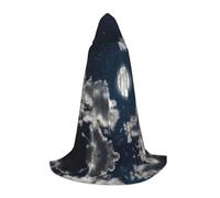 Zcmkjlg Night Sky Full Moon - Capa con capucha para adolescentes, bruja, vampiro, mago, fiesta de Halloween, cosplay