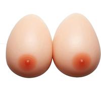 ZCOINS 1 par de formas de pecho de silicona no adhesivas, pechos falsos ultra realistas, pechos falsos en forma de lágrima para una silueta natural, cómodos insertos de silicona para brasier con