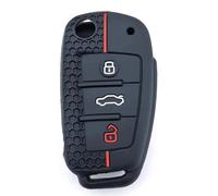 ZCPOPKNHNZ Funda De Silicona Para Llave Estuche Portallaves Auto 3 Botones Cubierta Para A4 B7 A6 C6 4f 8v A3 8p A1(ROJO)
