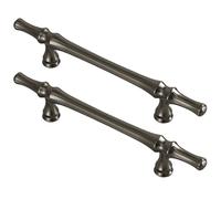 zcru004 Aleación de Zinc Manija de Puerta Tiradores para Armario Cajones Manijas Tiradores para Muebles Perilla Picaportes 2 Piezas (Grey,Hole distance 96mm)