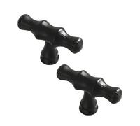 zcru004 Aleación de Zinc Tiradores para Armario Cajones Manijas Tiradores para Muebles Manija de Puerta Perilla Picaportes Negro 2 Piezas (Single Hole T)