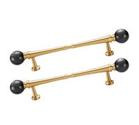 zcru004 Latón + Obsidiana Tiradores para Armario Cajones Manijas Tiradores para Muebles Manija de Puerta Perilla Picaportes 2 Piezas (Copper,Hole distance 160mm)