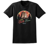 ZCSDWC Devils Tower Close Encounters Third Kind Inspired T-Shirt 70s Retro Sci Fi Film Black(Large)