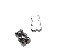 ZCSJD 100 cuentas acrílicas de imitación de metal de 18 mm para bisutería, collar de oso galvanizado, accesorios de bricolaje