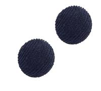ZCSLD 10 botones redondos de pana azul oscuro de 10 a 30 mm, cubiertos de tela, botones de terciopelo con botones de vástago de metal para ropa, manualidades y costura