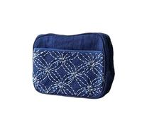 ZCSLD 12 x 15 cm de pigmento vegetal teñido Sashiko bolsa de tela azul con bolsillo para monedas, bolsa de muñeca para teléfono, bolsa de maquillaje para la escuela, Blue, 12CM*15CM