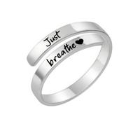 ZCVFA Anillos inspiradores de cruz de fe sobre el miedo para mujeres e hijas, cristianos bendecidos, esperanza, amor, aliento, anillos de aliento, ajustables, abiertos, pequeños, pureza, anillo de