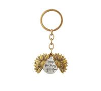 ZCVFA Llavero "Keep Going" con forma de girasol grabado, joya inspiradora significativa para mujer, 1 dorado, 3.15 Inches