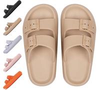 ZCXCsfp Pantuflas Cloud Sliders para mujeres y hombres, pantuflas de nube súper suaves para el hogar, suela gruesa antideslizante, de secado rápido, estilo puntera abierta, deslizadores de almohada