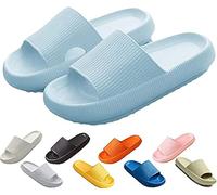 ZCXCsfp Pantuflas Cloud Sliders para mujeres y hombres, pantuflas de nube súper suaves para el hogar, suela gruesa antideslizante, de secado rápido, estilo puntera abierta, deslizadores de almohada
