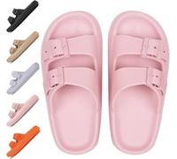 ZCXCsfp Pantuflas Cloud Sliders para mujeres y hombres, pantuflas de nube súper suaves para el hogar, suela gruesa antideslizante, de secado rápido, estilo puntera abierta, deslizadores de almohada