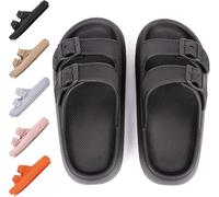ZCXCsfp Pantuflas Cloud Sliders para mujeres y hombres, pantuflas de nube súper suaves para el hogar, suela gruesa antideslizante, de secado rápido, estilo puntera abierta, deslizadores de almohada