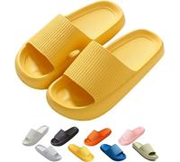 ZCXCsfp Pantuflas Cloud Sliders para mujeres y hombres, pantuflas de nube súper suaves para el hogar, suela gruesa antideslizante, de secado rápido, estilo puntera abierta, deslizadores de almohada