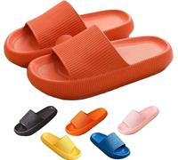 ZCXCsfp Pantuflas Cloud Sliders para mujeres y hombres, pantuflas de nube súper suaves para el hogar, suela gruesa antideslizante, de secado rápido, estilo puntera abierta, deslizadores de almohada