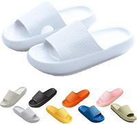 ZCXCsfp Pantuflas Cloud Sliders para mujeres y hombres, pantuflas de nube súper suaves para el hogar, suela gruesa antideslizante, de secado rápido, estilo puntera abierta, deslizadores de almohada