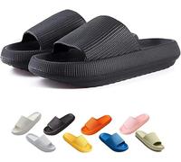 ZCXCsfp Pantuflas Cloud Sliders para mujeres y hombres, pantuflas de nube súper suaves para el hogar, suela gruesa antideslizante, de secado rápido, estilo puntera abierta, deslizadores de almohada