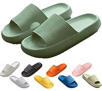 ZCXCsfp Pantuflas Cloud Sliders para mujeres y hombres, pantuflas de nube súper suaves para el hogar, suela gruesa antideslizante, de secado rápido, estilo puntera abierta, deslizadores de almohada