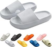 ZCXCsfp Pantuflas Cloud Sliders para mujeres y hombres, pantuflas de nube súper suaves para el hogar, suela gruesa antideslizante, de secado rápido, estilo puntera abierta, deslizadores de almohada