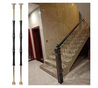 ZCXMNL Balaustres De Escalera Barandillas Husillos Madera, Kit Decoración Postes Riel Base, Columna Redonda Juntas Bam-Boo, Material Aleación Aluminio for Barandilla Cubierta/Escalera(Black,2PCS)