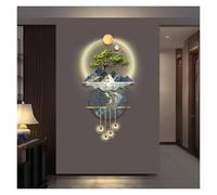 ZCXMNL Decoración De Arte Pared con Luz LED, Escultura Metal Grande, Obra Moderna For El Hogar, Tradicional China Feng Shui For Sala Estar(Blue(WXH),70x150cm)