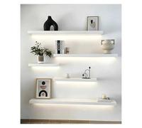 ZCXMNL Estantes Flotantes con Luces LED, Estante De Exhibición Montado En La Pared, Madera, Emisor Luz For Sala Estar, Estudio, Centro Comercial, Decoración Oficina, Solo Una Pieza(White,60x30cm)