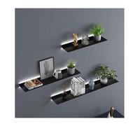ZCXMNL Estantes Flotantes Montados En La Pared, Estante De Pared Iluminado con Luz LED Incorporada, Estantes De Exhibición De Metal Creativos For Estantes Solo 1 Pieza(Black,150x15cm)