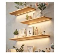 ZCXMNL Floating Shelves with LED Lights, Wall Mounted Display Shelf Wood Light-Emitting For Bedroom, Kitchen, Living Room, Gaming Decor Only One Piece(Natural,150x20cm)