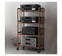 ZCXMNL Gabinetes Estéreo De Torre, Estante Audio con Soporte Multimedia, Esquina For Gabinete Componentes Y Video 2 3 4 5 Niveles, Rueda, For Proyector, Reproductor DVD(Brown,70X38X123CM)