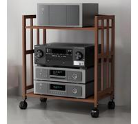 ZCXMNL Gabinetes Estéreo De Torre, Estante Audio con Soporte Multimedia, Esquina For Gabinete Componentes Y Video 2 3 4 5 Niveles, Rueda, For Proyector, Reproductor DVD(Brown,80X38X77CM)