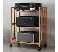 ZCXMNL Gabinetes Estéreo De Torre, Estante Audio con Soporte Multimedia, Esquina For Gabinete Componentes Y Video 2 3 4 5 Niveles, Rueda, For Proyector, Reproductor DVD(Yellow,70X38X88CM)