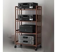 ZCXMNL Gabinetes Estéreo De Torre, Estante Audio con Soporte Multimedia, Esquina For Gabinete Componentes Y Video 2 3 4 5 Niveles, Rueda, For Proyector, Reproductor DVD(Brown,60X38X123CM)