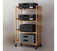 ZCXMNL Gabinetes Estéreo De Torre, Estante Audio con Soporte Multimedia, Esquina For Gabinete Componentes Y Video 2 3 4 5 Niveles, Rueda, For Proyector, Reproductor DVD(Yellow,50X38X123CM)