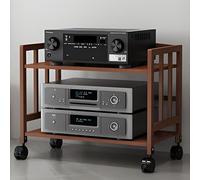 ZCXMNL Gabinetes Estéreo De Torre, Estante Audio con Soporte Multimedia, Esquina For Gabinete Componentes Y Video 2 3 4 5 Niveles, Rueda, For Proyector, Reproductor DVD(Brown,55X38X53CM)