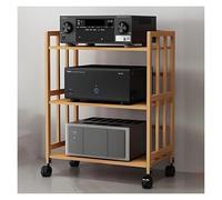 ZCXMNL Gabinetes Estéreo De Torre, Estante Audio con Soporte Multimedia, Esquina For Gabinete Componentes Y Video 2 3 4 5 Niveles, Rueda, For Proyector, Reproductor DVD(Yellow,80X38X88CM)