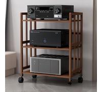 ZCXMNL Gabinetes Estéreo De Torre, Estante Audio con Soporte Multimedia, Esquina For Gabinete Componentes Y Video 2 3 4 5 Niveles, Rueda, For Proyector, Reproductor DVD(Brown,55X38X88CM)