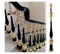ZCXMNL Husillo De Balaustres Metal For Escaleras, Columna Barandilla Escalera: Aleación Aluminio Y Magnesio Duradera For, Elegante Acabado En Negro Dorado, Poste Decorativo Apoyo(Black,5pcs)