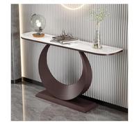 ZCXMNL Mesa Consola Industrial Estrecha con Marco De Metal, Entrada, Decoración, Pasillo, Sala Estar Y Dormitorio(Brown+White,100cm)