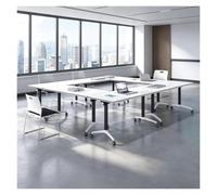 ZCXMNL Mesa De Conferencias Plegable, Entrenamiento Móvil con Tapa Abatible Ruedas Bloqueables, Escritorio Modular For Seminarios Y Reuniones For Aula Oficina(4PCS,160x60x75cm)