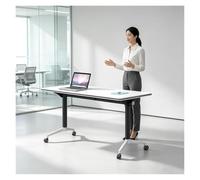 ZCXMNL Mesa De Conferencias Plegable, Entrenamiento Móvil con Tapa Abatible Ruedas Bloqueables, Escritorio Modular For Reuniones Apilable For Oficina Y Aula(1PCS,120x40x75cm)