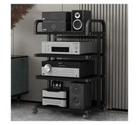 ZCXMNL Soporte De Audio con Rueda, Multimedia AV, For Reproductor CD, Estante Estéreo For El Hogar, Gabinete, Ajustable For, For Tocadiscos, For Componentes(Black,H85.5cm)