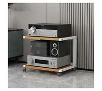 ZCXMNL Soporte De Audio con Rueda, Multimedia AV, For Reproductor CD, Estante Estéreo For El Hogar, Gabinete, Ajustable For, For Tocadiscos, For Componentes(Wood+White,H45cm)