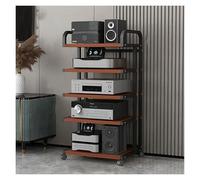 ZCXMNL Soporte De Audio con Rueda, Multimedia AV, For Reproductor CD, Estante Estéreo For El Hogar, Gabinete, Ajustable For, For Tocadiscos, For Componentes(Brown,H106cm)